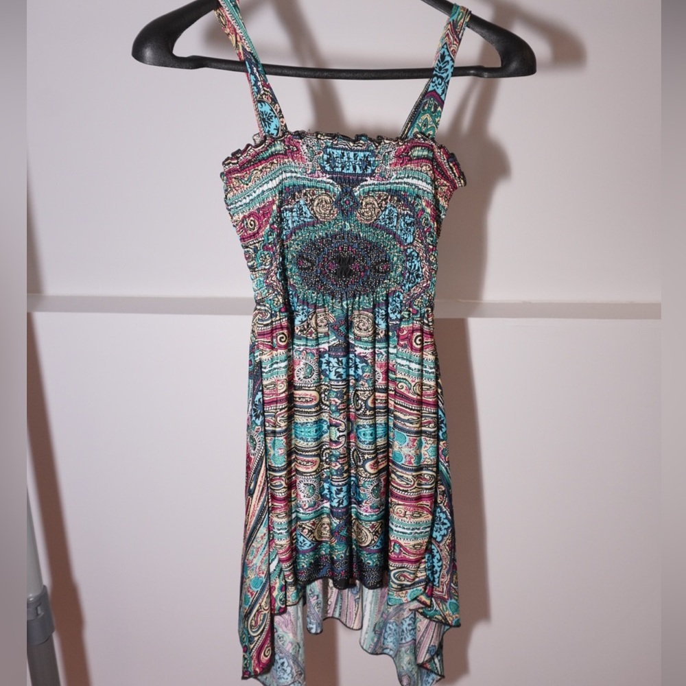 Bohemian High Low Shirred Tunic